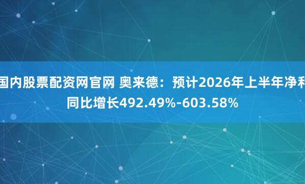 国内股票配资网官网 奥来德：预计2026年上半年净利同比增长492.49%-603.58%